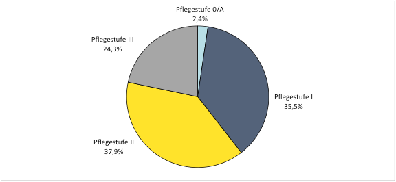 [Chart über Verteilung von Pflegestufen]